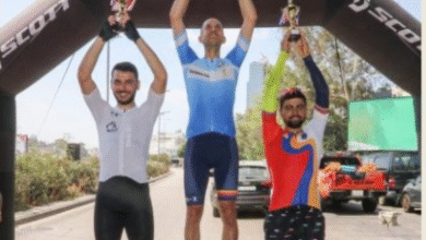 حنوش ووهبه وخليفة أبطال بطولة لبنان ضد الساعة بالدراجات