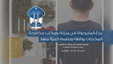يزرع الماريجوانا في منزله، ومكتب مكافحة المخدّرات يوقفه ويضبط كميّة منها