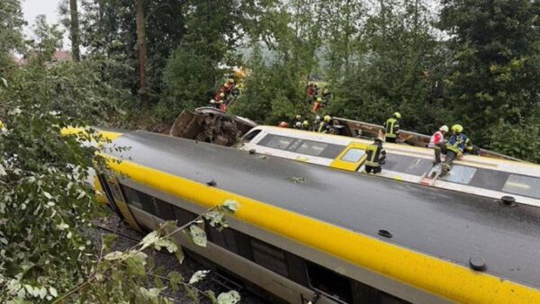 German First Responders at Scene of Train Derailment in Baden-Württemberg 1 German First Responders at Scene of Train Derailment in Baden-Württemberg