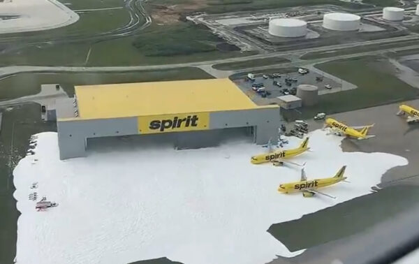 Video: Fire Suppression System Accidentally Triggered at Spirit Airlines Maintenance Hangar at Detroit Metro Airport
