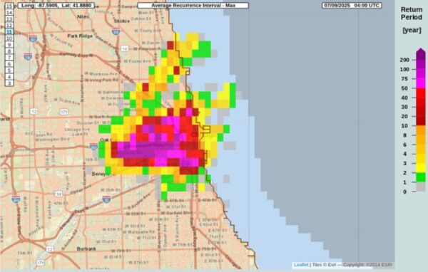Chicago Hit by 500-Year Rain Event: Nearly 7 Inches Fall in Just 2 Hours 3 Chicago Hit by 500-Year Rain Event: Nearly 7 Inches Fall in Just 2 Hours