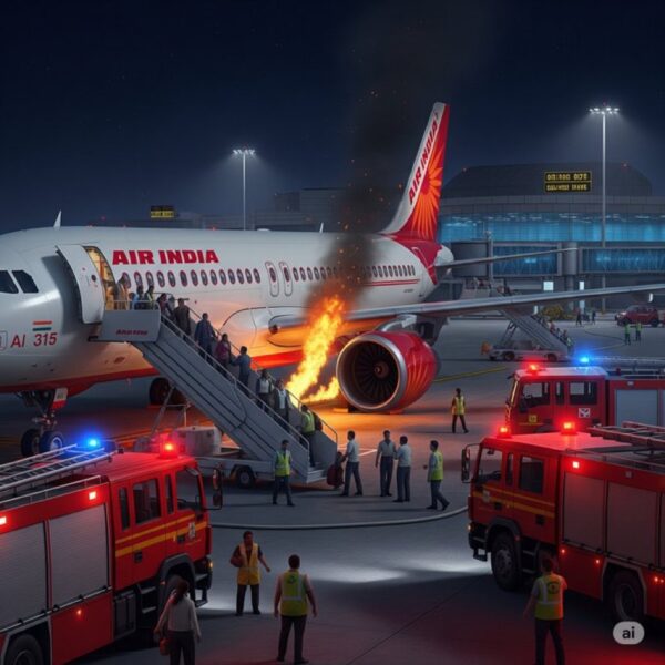 Air India flight fire Delhi Airport