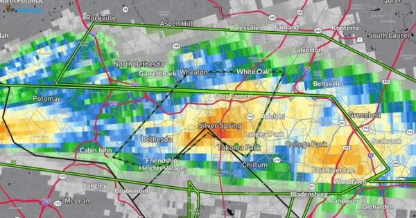 Silver Spring Flash Flood Emergency Declared as Torrential Rain Hits Maryland 1 Silver Spring flash flood emergency with heavy rainfall and street flooding in Maryland
