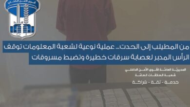 من المطيلب إلى الحدت.. عملية نوعية لشعبة المعلومات توقف الرأس المدبر لعصابة سرقة خطيرة