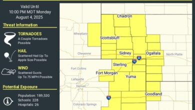 Severe Thunderstorm Watch Issued for Colorado, Kansas, Nebraska, and Wyoming