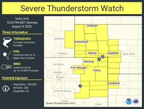 Severe Thunderstorm Watch Issued for Colorado, Kansas, Nebraska, and Wyoming 1 Colorado, Kansas, Nebraska and Wyoming