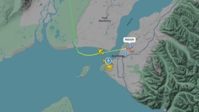 The plane with Putin on board has landed in Anchorage, Alaska