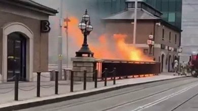 Luas Fire Dublin George’s Dock Bridge Blaze Sparks Major Emergency Response