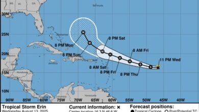 Tropical Storm Erin set to become first Atlantic hurricane of 2025 within 33 hours