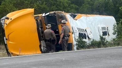 Austin Texas school bus rollover leaves 12 injured on first day of school
