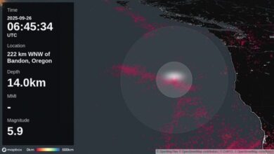 Magnitude 5.9 earthquake off the coast of Oregon