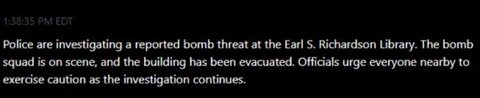 Police Investigating Reported Bomb Threat at Morgan State University’s Earl S. Richardson Library