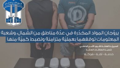 توقيف مروّجين وضبط 4 كلغ حشيشة في الشمال بعملية لشعبة المعلومات