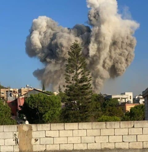بالفيديو: غارة على بلدة شمسطار مستهدفة مبنى 1 شمسطار