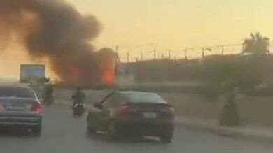 بالفيديو: حريق كبير على طريق الاوزاعي
