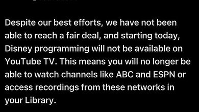 YouTube TV Drops Disney Channels After Failed Deal — ABC and ESPN Removed 4 YouTube TV Drops Disney Channels After Failed Deal — ABC and ESPN Removed