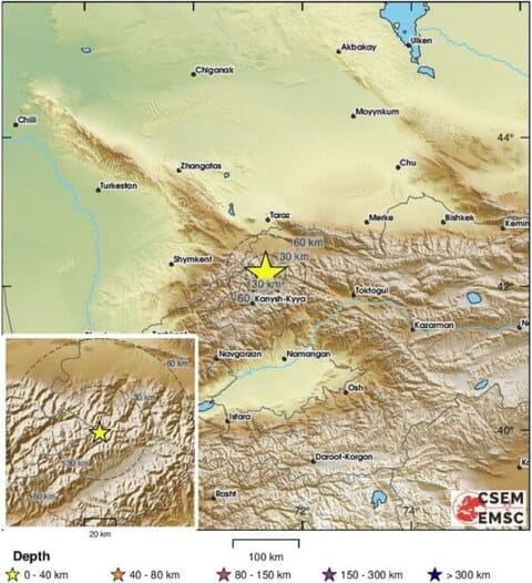 M6 earthquake hits Kazakhstan