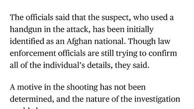 Suspect in Shooting of 2 National Guard Members Near White House Initially Identified as Afghan National