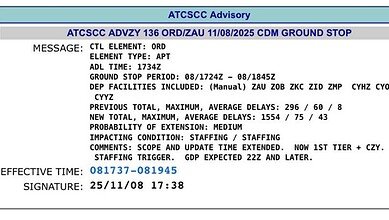 Chicago O’Hare ground stop issued by FAA due to staffing