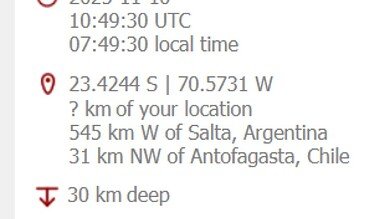 Preliminary M5.9 Earthquake Strikes Antofagasta, Chile