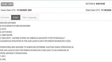 San Juan Flight Information Region Advisory Issued After Surge in Aircraft Activity
