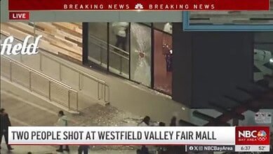 Windows Shattered After Shooting at Westfield Valley Fair Mall in Santa Clara