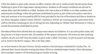 Brown University Confirms All Victims in Deadly Campus Shooting Were Students