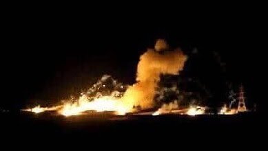 بالفيديو: قنابل حارقة على منطقة المحافر عند أطراف عيترون