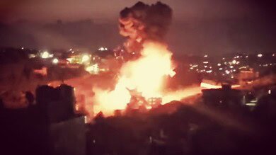 بالفيديو: حزام ناري ودمار كبير في الابنية المهددة في كفرحتى