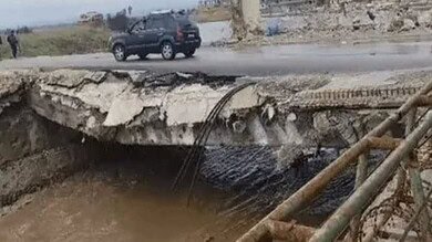 انهيار جديد لجسر العريضة الحدودي بين لبنان وسوريا