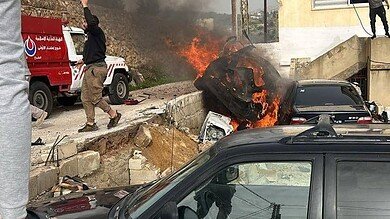 الطيران المسير استهدف سيارة في منطقة العاصي عند اطراف بلدة صديقين