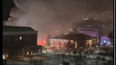 Video: Multiple buildings on fire along Main Street in Williamsburg, Kentucky
