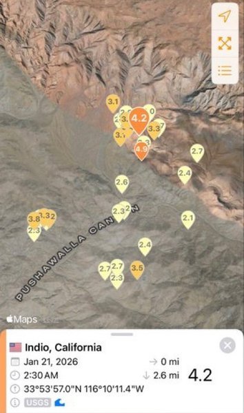 M 4.2 earthquake strikes near Indio, California