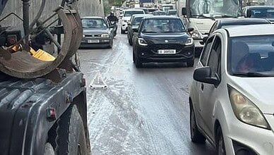 زيوت على طريق الصياد صعودًا وتحرك فوري لمفرزة سير بعبدا