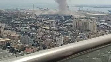 بالفيديو: اصابة مباشرة لمبنى مدني في البحرين