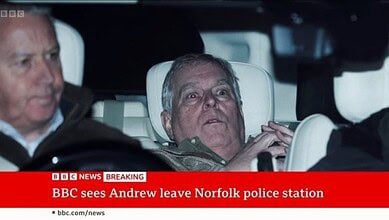 Photo: Prince Andrew pictured leaving Norfolk police station amid investigation