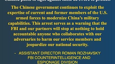 Former U.S. Air Force pilot arrested for allegedly providing defense services to Chinese military, FBI says