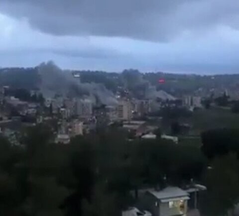 بالفيديو: مشاهد توثّق الغارات الإسرائيلية على مدينة النبطية