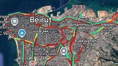 حركة المرور كثيفة من مستديرة رزق الله سن الفيل باتجاه تقاطع الشفروليه ومن جسر برج حمود باتجاه بولفار - سن الفيل