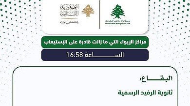 بالصور: وحدة ادارة الكوارث - السراي الحكومي: ندعو المواطنين إلى التوجه إلى مراكز الايواء في الشمال وعكار والبقاع