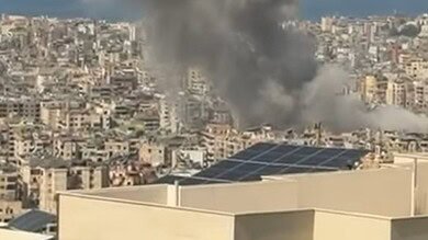 بالفيديو: غارة إسرائيلية قوية تستهدف الضاحية الجنوبية لبيروت