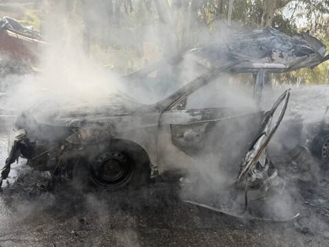 غارة من الطيران المسير الاسرائيلي استهدفت سيارة في محلة عين المزراب - تبنين