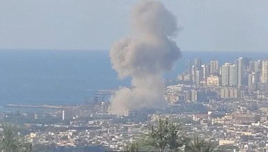 غارة قوية جداً تستهدف الضاحية الجنوبية لبيروت ومعلومات عن ان الموقع المستهدف "طريق المطار"