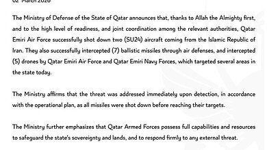 BREAKING: QATAR JOINS WAR AGAINST IRAN