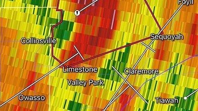 Confirmed Owasso Oklahoma Tornado Moving Toward Collinsville, NWS Tulsa Says