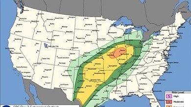 NWS Warns Severe Storms Could Bring Large Hail and Tornado Risk Across Midwest