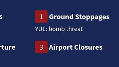 Montreal Airport Bomb Threat Grounds Flights to YUL, FAA Says