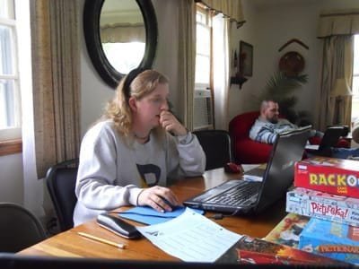 Anne and Kraig thinking Anne and Kraig thinking