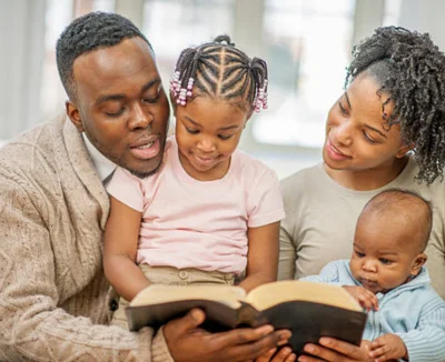 family reading Bible edited