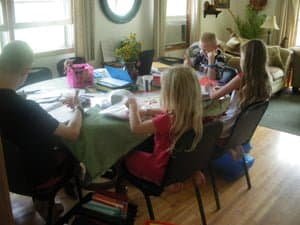 school at dining-room table school at our dining-room table